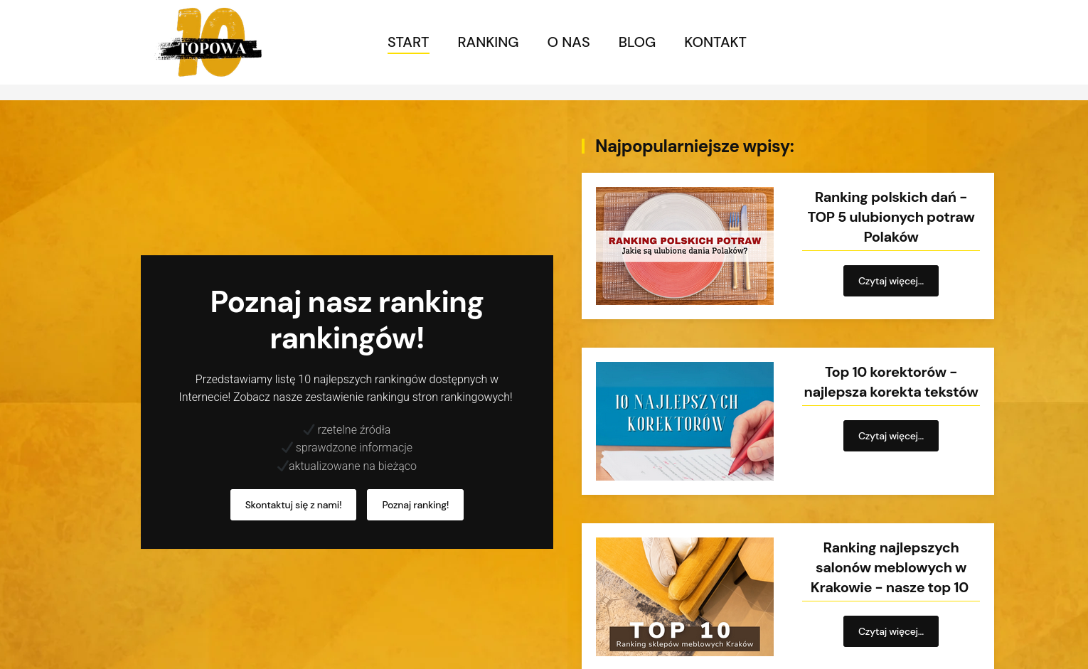 Strona internetowa skupiająca rankingi z całego Internetu.